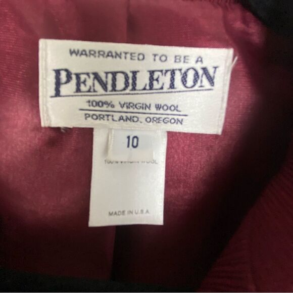 Pendleton Vintage Wool Burgundy Longline Blazer Academia Minimalist Size 10 - Picture 3 of 12